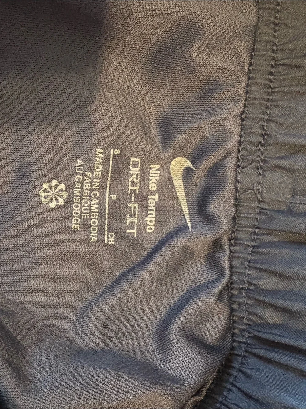 Nike Women's Dark Blue Athletic Shorts with White Swoosh - Picture 4 of 4